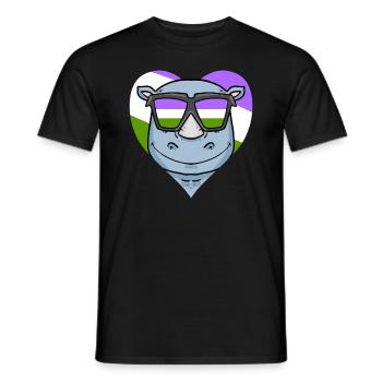 Rhinocéros Genderqueer - T-shirt homme - noir - Devant - AI Model Male 178 light (178cm)