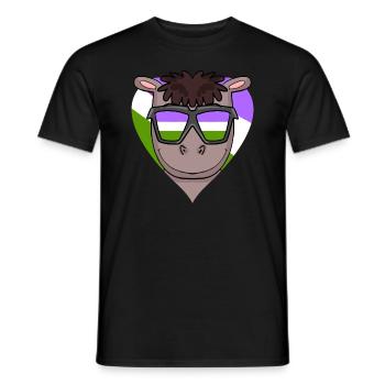 Genderqueer Cœur de cheval - T-shirt homme - noir - Devant - AI Model Male 178 light (178cm)