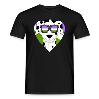 Genderqueer Chien Lgbt Dalmatien - T-shirt homme - noir - Devant - AI Model Male 178 light (178cm)