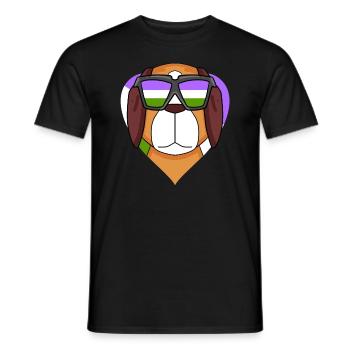 Genderqueer Lgbt Hund Bernhardiner - Männer T-Shirt - Schwarz - Vorne - AI Model Male 178 light (178cm)