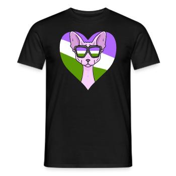 Genderqueer Lgbt Chat Sphynx - T-shirt homme - noir - Devant - AI Model Male 178 light (178cm)