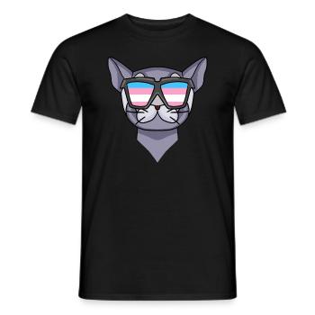 Transgender Transsexuell Britisch Kurzhaar Katze - Männer T-Shirt - Schwarz - Vorne - AI Model Male 178 light (178cm)
