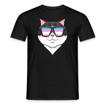 Transgender Transsexuell Ragdoll Katze Geschenk - Männer T-Shirt - Schwarz - Vorne - AI Model Male 178 light (178cm)