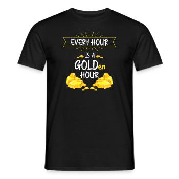 Gold Diggers Panning Gold Gold Mining Designs - Men's T-Shirt - black - Front - AI Model Male 178 light (178cm)