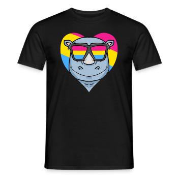Pansexual Rhino Gift - Men's T-Shirt - black - Front - AI Model Male 178 light (178cm)