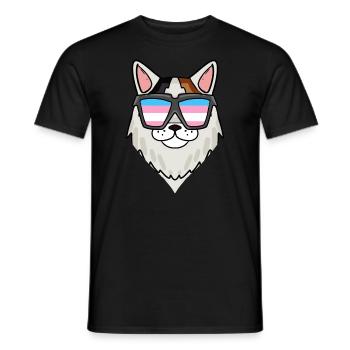 Transgender Transsexual Turkish Van Cat - Men's T-Shirt - black - Front - AI Model Male 178 light (178cm)