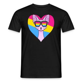 Pansexuell Sphynx Katze Geschenk - Männer T-Shirt - Schwarz - Vorne - AI Model Male 178 light (178cm)