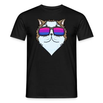Bisexual Persian Cat Cat Gift - Men's T-Shirt - black - Front - AI Model Male 178 light (178cm)