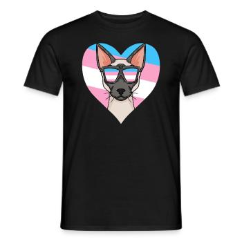 Transgenre Transsexuel Siamese Chat Cadeau De Chat - T-shirt homme - noir - Devant - AI Model Male 178 light (178cm)