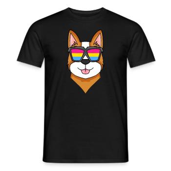 Pansexuel Gallois Corgi Pembroke Chien - T-shirt homme - noir - Devant - AI Model Male 178 light (178cm)