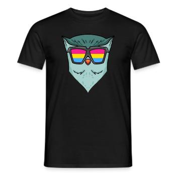 Pansexuell Eule - Eule mit Brille - Männer T-Shirt - Schwarz - Vorne - AI Model Male 178 light (178cm)