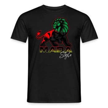 Hinweis Martinque Mada Style Lion - Männer T-Shirt - Schwarz - Vorne - AI Model Male 178 light (178cm)