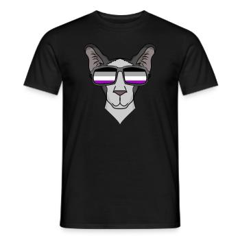 Asexual Lgbt Oriental Shorthair Cat Asexuali - Men's T-Shirt - black - Front - AI Model Male 178 light (178cm)