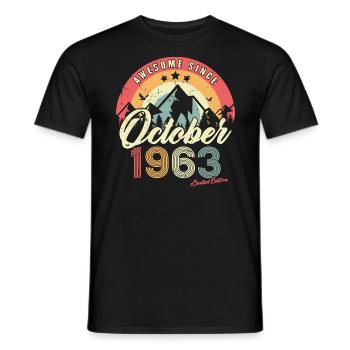 Cadeau D'anniversaire En Octobre 1963 Vintage - T-shirt homme - noir - Devant - AI Model Male 178 light (178cm)