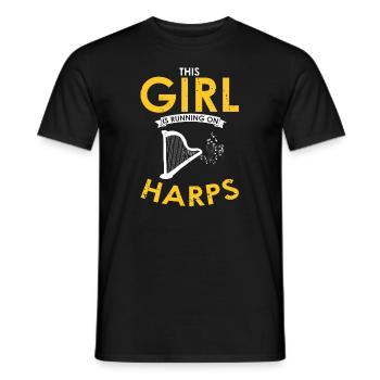 Harp design for harpist and harp player - Men's T-Shirt - black - Front - AI Model Male 178 light (178cm)
