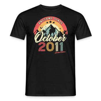 Cadeau D'anniversaire En Octobre 2011 Vintage - T-shirt homme - noir - Devant - AI Model Male 178 light (178cm)