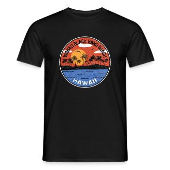 Sonnenuntergang Waipi'O Schwarzer Sandstrand Hawaii - Männer T-Shirt - Schwarz - Vorne - AI Model Male 178 light (178cm)
