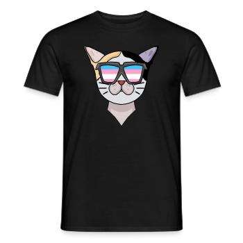Transgender Transsexuell Japanese Bobtail Katze - Männer T-Shirt - Schwarz - Vorne - AI Model Male 178 light (178cm)