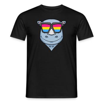 Pansexuell Nashorn - Nashorn mit Brille - Männer T-Shirt - Schwarz - Vorne - AI Model Male 178 light (178cm)