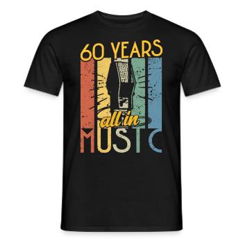 Vintage Musician 1964 60 Year Anniversary - Men's T-Shirt - black - Front - AI Model Male 178 light (178cm)