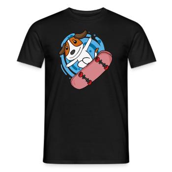 Hund Belgischer Schäferhund als Skater - Männer T-Shirt - Schwarz - Vorne - AI Model Male 178 light (178cm)