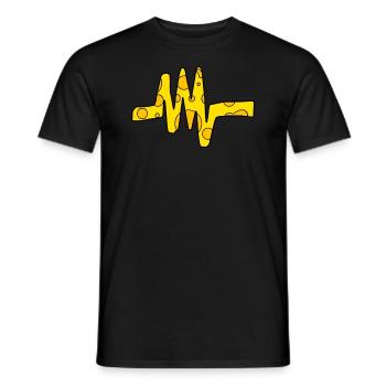 Heartbeat Cheese Ornament Symbole Pulse Line - T-shirt homme - noir - Devant - AI Model Male 178 light (178cm)