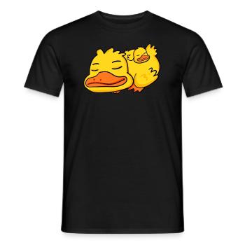 Papa Canard avec Bébé Canard - T-shirt homme - noir - Devant - AI Model Male 178 light (178cm)