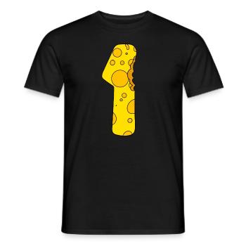 Zahl 1 Ziffer Käse - Männer T-Shirt - Schwarz - Vorne - AI Model Male 178 light (178cm)