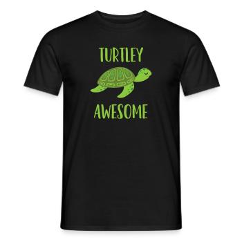 Turtley Awesome for Sea Turtle Lovers - Men's T-Shirt - black - Front - AI Model Male 178 light (178cm)