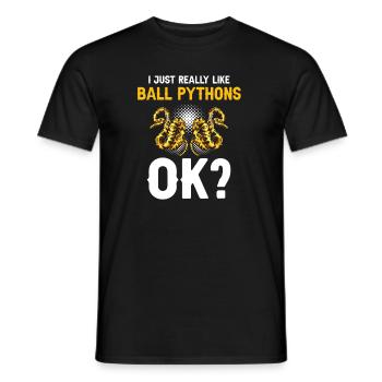King python design for snake lovers - Men's T-Shirt - black - Front - AI Model Male 178 light (178cm)