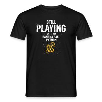 King python design for snake lovers - Men's T-Shirt - black - Front - AI Model Male 178 light (178cm)