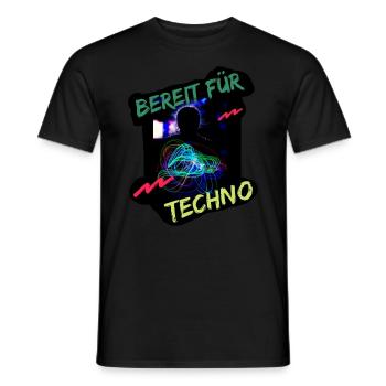 Bereit für Techno - Männer T-Shirt - Schwarz - Vorne - AI Model Male 178 light (178cm)