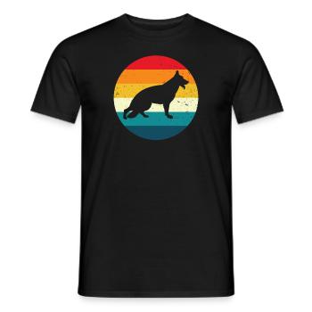 German Shepherd Retro, Vintage Style - Men's T-Shirt - black - Front - AI Model Male 178 light (178cm)