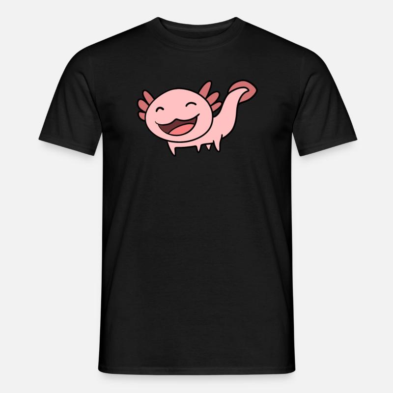 Süßes Axolotl Rosa - Männer T-Shirt - Schwarz