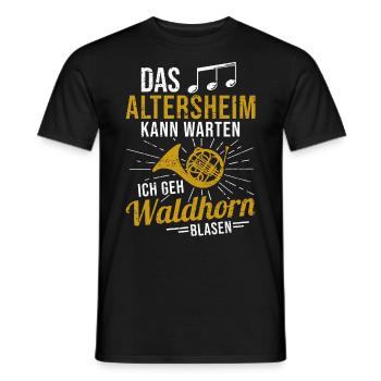 Waldhorn Hornist Orchester Musiker Horn Blasmusik - Männer T-Shirt - Schwarz - Vorne - AI Model Male 178 light (178cm)