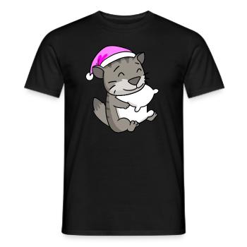 Katze Katzenrasse Sibirische Katze - Männer T-Shirt - Schwarz - Vorne - AI Model Male 178 light (178cm)