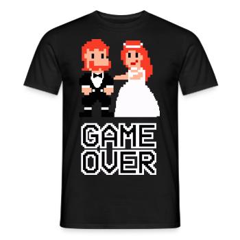 Game Over Pixel Held - Braut und Bräutigam - JGA - Männer T-Shirt - Schwarz - Vorne - AI Model Male 178 light (178cm)