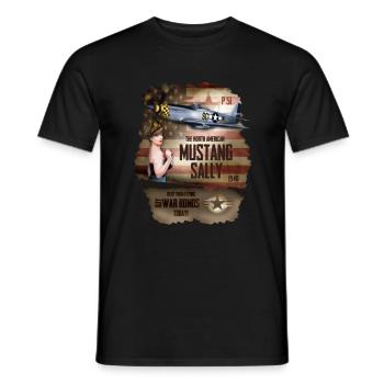 P51 Pin-up Sally - T-shirt homme - noir - Devant - AI Model Male 178 light (178cm)