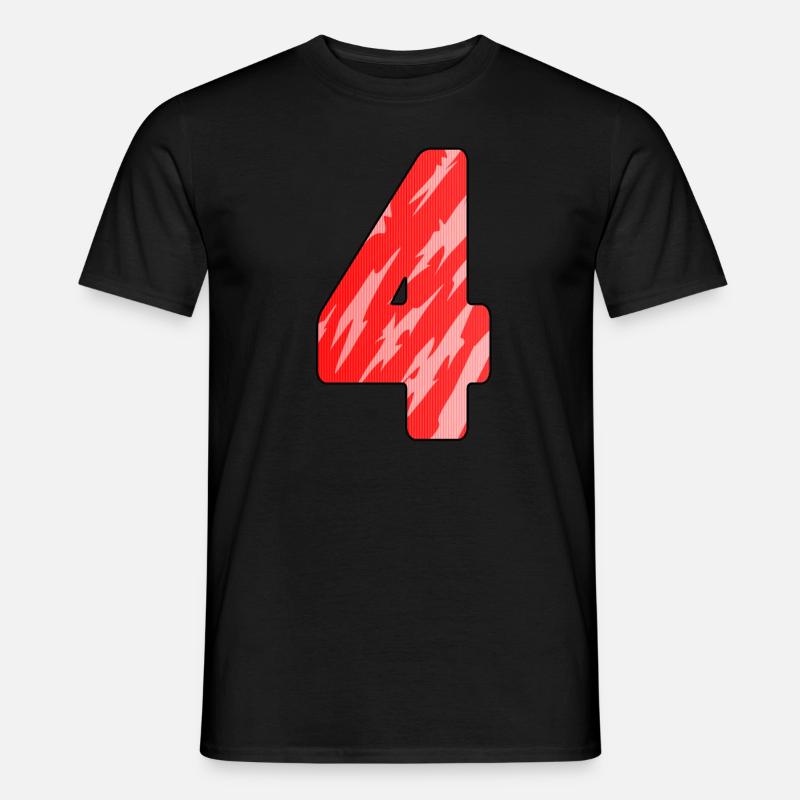 4 - Männer T-Shirt - Schwarz