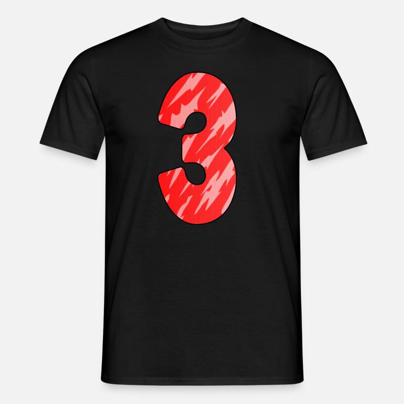 3 - Männer T-Shirt - Schwarz