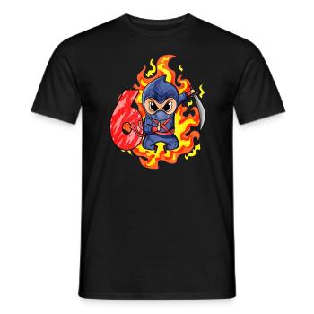 6th Birthday Boy 6 years old Ninja - Men's T-Shirt - black - Front - AI Model Male 178 light (178cm)