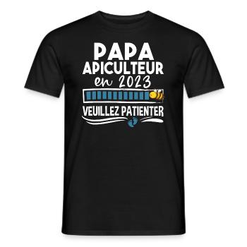 Papa 2023 Apiculteur Apiculture Cadeau Humour - T-shirt homme - noir - Devant - AI Model Male 178 light (178cm)