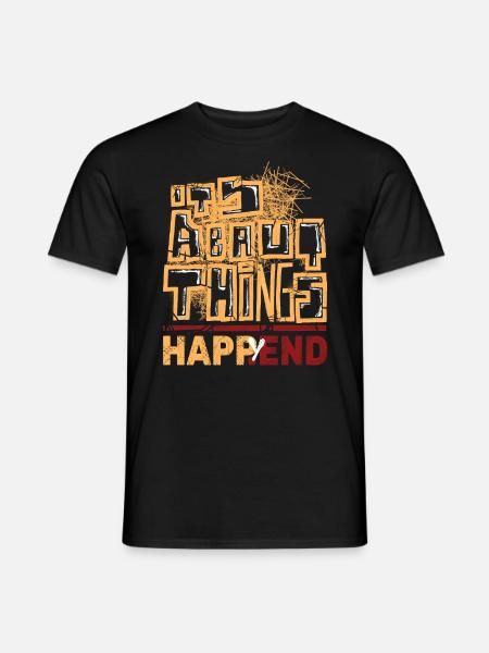 Stilvolles Graffiti und Happy - Männer T-Shirt - Schwarz