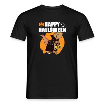 Funny Halloween Vampire Dinosaur T-Rex Design - Men's T-Shirt - black - Front - AI Model Male 178 light (178cm)