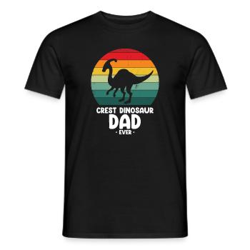Crest Dinosaur Papa pour Parasaurolophus - T-shirt homme - noir - Devant - AI Model Male 178 light (178cm)
