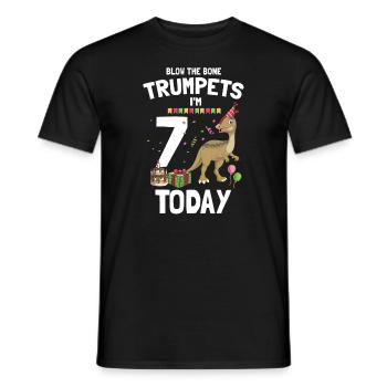Parasaurolophus for dinosaurs and fosil hunters - Men's T-Shirt - black - Front - AI Model Male 178 light (178cm)