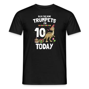 Parasaurolophus for dinosaurs and fosil hunters - Men's T-Shirt - black - Front - AI Model Male 178 light (178cm)