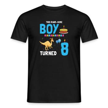 Parasaurolophus Kids Design Dinosaurs - Men's T-Shirt - black - Front - AI Model Male 178 light (178cm)