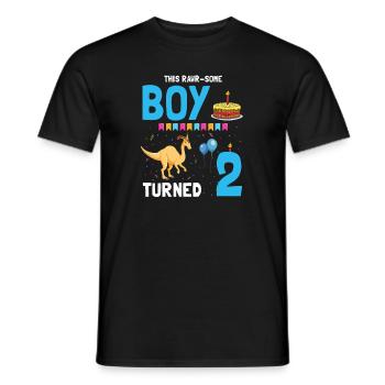 Parasaurolophus Kids Design Dinosaurs - Men's T-Shirt - black - Front - AI Model Male 178 light (178cm)