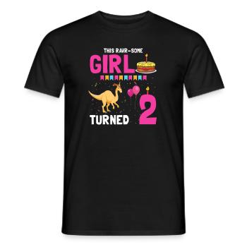 Parasaurolophus Kids Design Anniversaire - T-shirt homme - noir - Devant - AI Model Male 178 light (178cm)